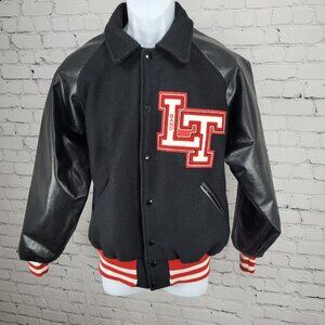 Awards USA Black Retro Letterman Varsity Band Jacket USA Made Size Medium M